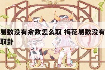 梅花易数没有余数怎么取 梅花易数没有余数怎么取卦