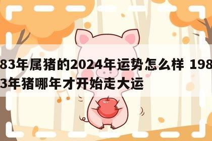 83年属猪的2024年运势怎么样 1983年猪哪年才开始走大运