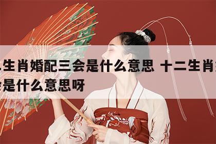 十二生肖婚配三会是什么意思 十二生肖婚配三会是什么意思呀