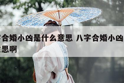 八字合婚小凶是什么意思 八字合婚小凶是什么意思啊