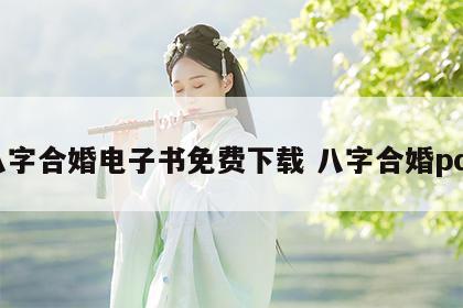 八字合婚电子书免费下载 八字合婚pdf