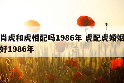 生肖虎和虎相配吗1986年 虎配虎婚姻好不好1986年