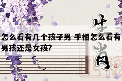 手相怎么看有几个孩子男 手相怎么看有几个孩子男孩还是女孩?