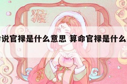 算命说官禄是什么意思 算命官禄是什么意思啊