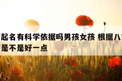八字起名有科学依据吗男孩女孩 根据八字取名字是不是好一点