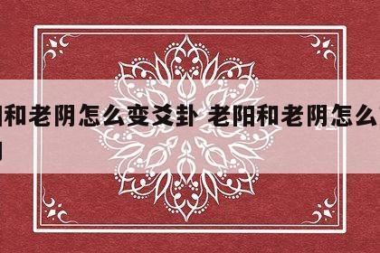 老阳和老阴怎么变爻卦 老阳和老阴怎么变爻卦的