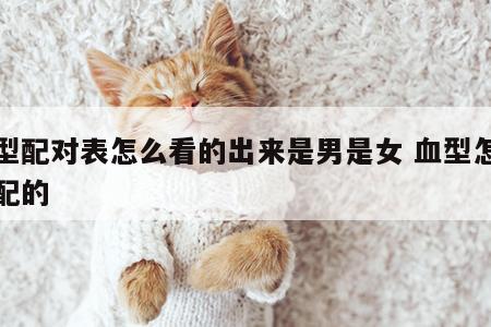 血型配对表怎么看的出来是男是女 血型怎么匹配的