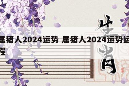 属猪人2024运势 属猪人2024运势运程