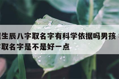 根据生辰八字取名字有科学依据吗男孩 根据八字取名字是不是好一点