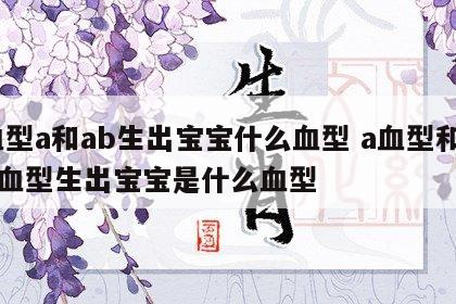 血型a和ab生出宝宝什么血型 a血型和ab血型生出宝宝是什么血型