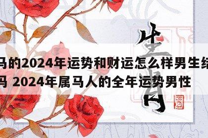 属马的2024年运势和财运怎么样男生结婚好吗 2024年属马人的全年运势男性