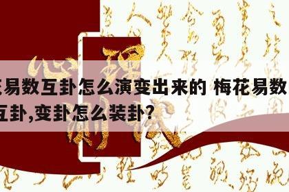 梅花易数互卦怎么演变出来的 梅花易数的本卦,互卦,变卦怎么装卦?