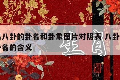 周易八卦的卦名和卦象图片对照表 八卦中每个卦名的含义