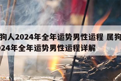 属狗人2024年全年运势男性运程 属狗人2024年全年运势男性运程详解