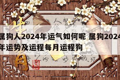 属狗人2024年运气如何呢 属狗2024年运势及运程每月运程狗