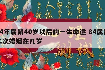 84年属鼠40岁以后的一生命运 84属鼠二次婚姻在几岁