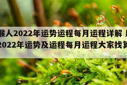 属猴人2022年运势运程每月运程详解 属猴2022年运势及运程每月运程大家找算命网