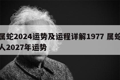 属蛇2024运势及运程详解1977 属蛇人2027年运势