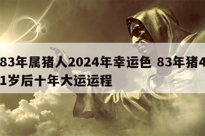 83年属猪人2024年幸运色 83年猪41岁后十年大运运程