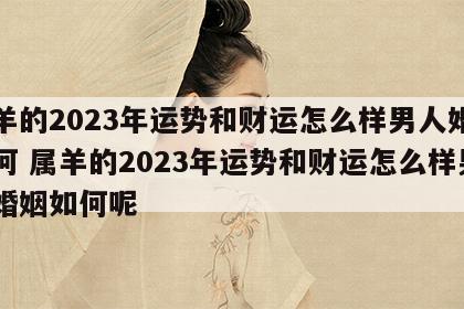 属羊的2023年运势和财运怎么样男人婚姻如何 属羊的2023年运势和财运怎么样男人婚姻如何呢