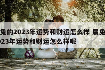 属兔的2023年运势和财运怎么样 属兔的2023年运势和财运怎么样呢