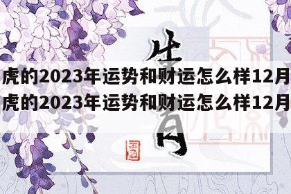 属虎的2023年运势和财运怎么样12月 属虎的2023年运势和财运怎么样12月出生