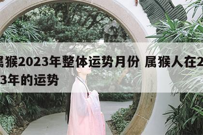 属猴2023年整体运势月份 属猴人在2023年的运势