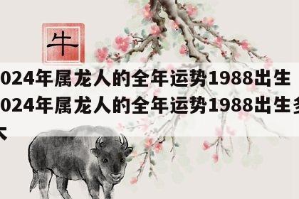 2024年属龙人的全年运势1988出生 2024年属龙人的全年运势1988出生多大