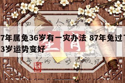 87年属兔36岁有一灾办法 87年兔过了33岁运势变好