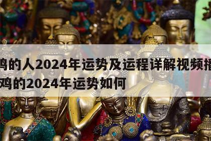 属鸡的人2024年运势及运程详解视频播放 属鸡的2024年运势如何