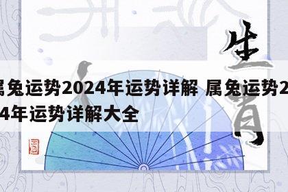 属兔运势2024年运势详解 属兔运势2024年运势详解大全