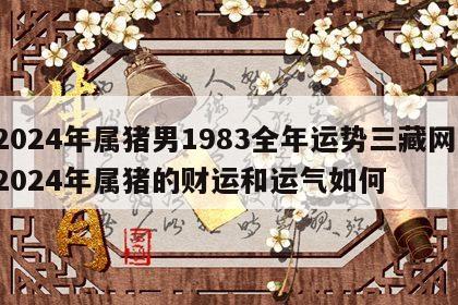 2024年属猪男1983全年运势三藏网 2024年属猪的财运和运气如何