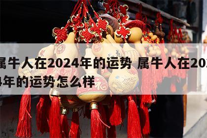 属牛人在2024年的运势 属牛人在2024年的运势怎么样