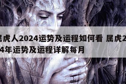 属虎人2024运势及运程如何看 属虎2024年运势及运程详解每月