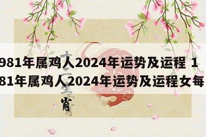 1981年属鸡人2024年运势及运程 1981年属鸡人2024年运势及运程女每月
