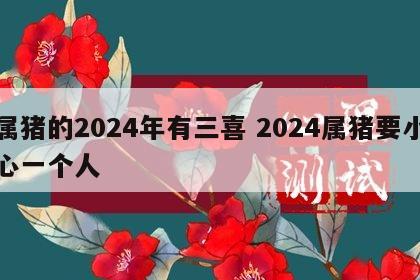 属猪的2024年有三喜 2024属猪要小心一个人