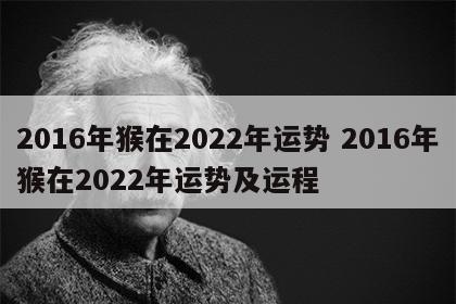 2016年猴在2022年运势 2016年猴在2022年运势及运程