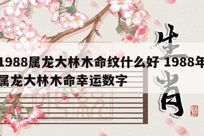 1988属龙大林木命纹什么好 1988年属龙大林木命幸运数字