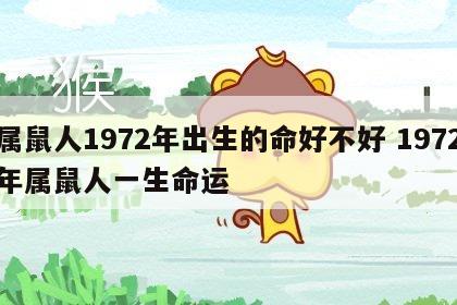 属鼠人1972年出生的命好不好 1972年属鼠人一生命运
