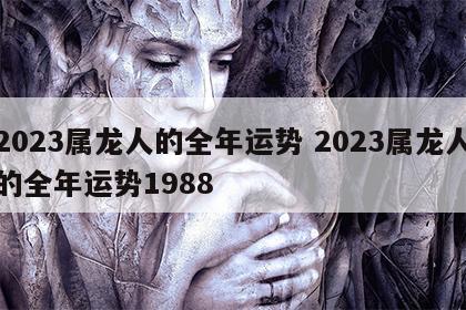 2023属龙人的全年运势 2023属龙人的全年运势1988