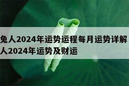 属兔人2024年运势运程每月运势详解 属兔人2024年运势及财运