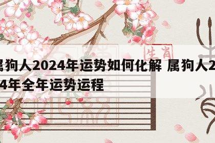 属狗人2024年运势如何化解 属狗人2024年全年运势运程