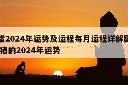 属猪2024年运势及运程每月运程详解图片 属猪的2024年运势