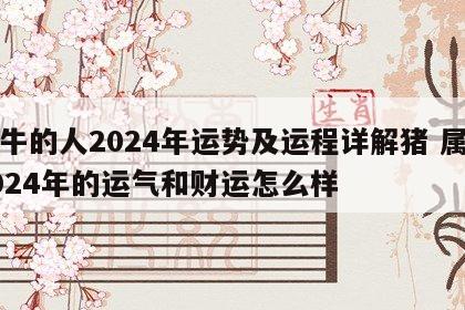 属牛的人2024年运势及运程详解猪 属牛2024年的运气和财运怎么样