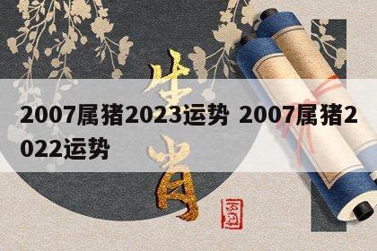 2007属猪2023运势 2007属猪2022运势