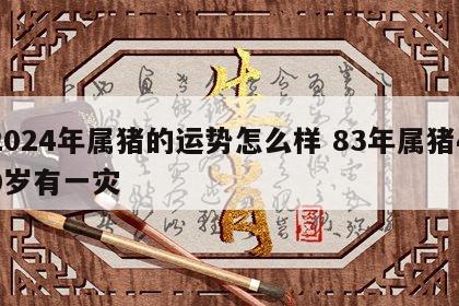 2024年属猪的运势怎么样 83年属猪40岁有一灾