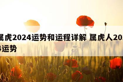 属虎2024运势和运程详解 属虎人2024运势
