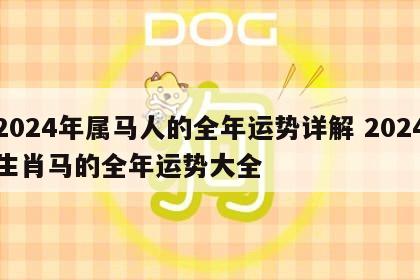 2024年属马人的全年运势详解 2024生肖马的全年运势大全