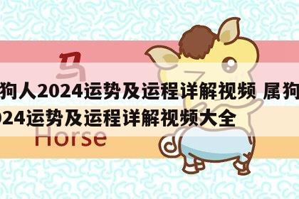 属狗人2024运势及运程详解视频 属狗人2024运势及运程详解视频大全