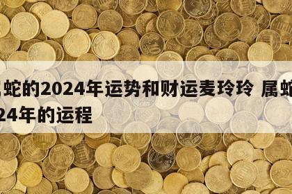 属蛇的2024年运势和财运麦玲玲 属蛇2024年的运程